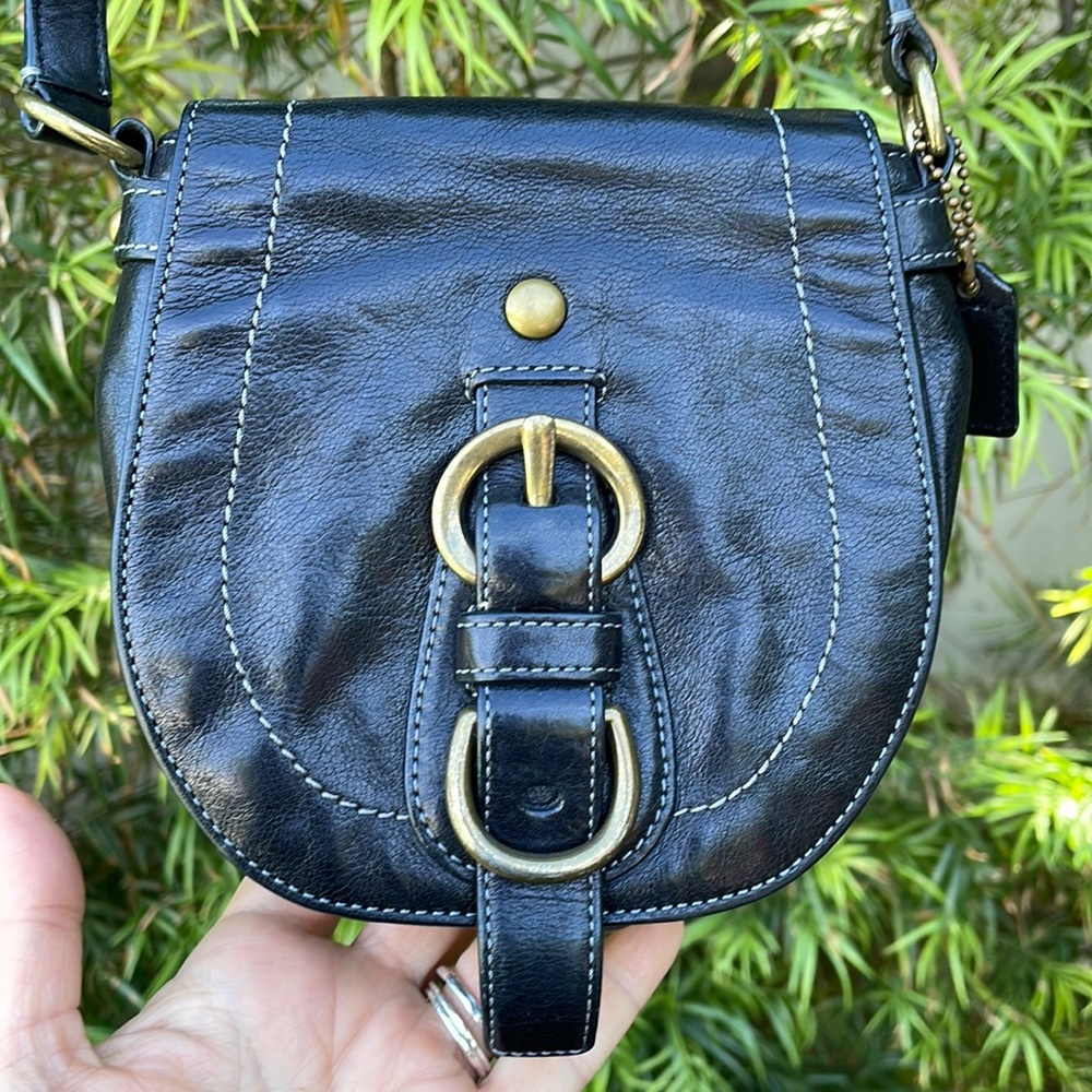 Coach Crossbody mini leather saddlebag purse Garcia VTG Legacy RARE